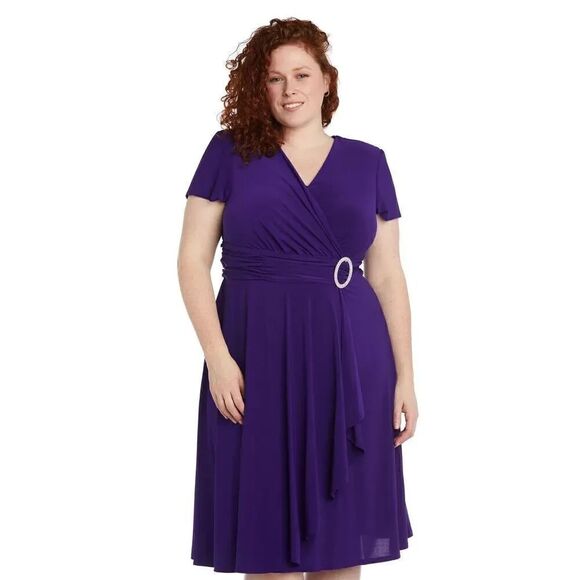 R & M Richards Dresses & Skirts - R&M Richards Women's 20W Faux Wrap Cocktail Dress Royal Purple Semi Formal Party